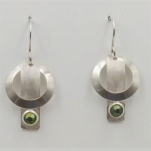 DKC-1039 Earrings Green Swarovski crystal $75 at Hunter Wolff Gallery